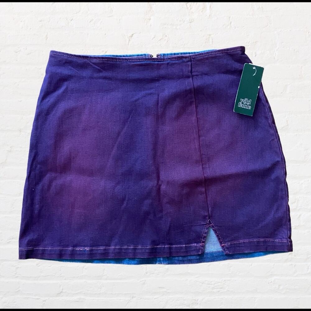 NEW Wild Fable denim purple acid wash mini skirt
